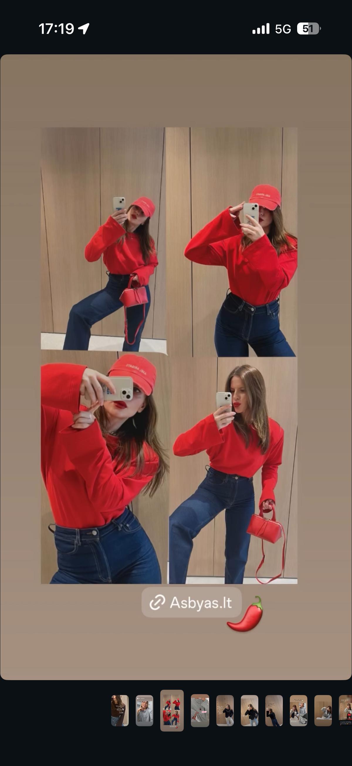 Marškinėliai Long sleeve Raudona