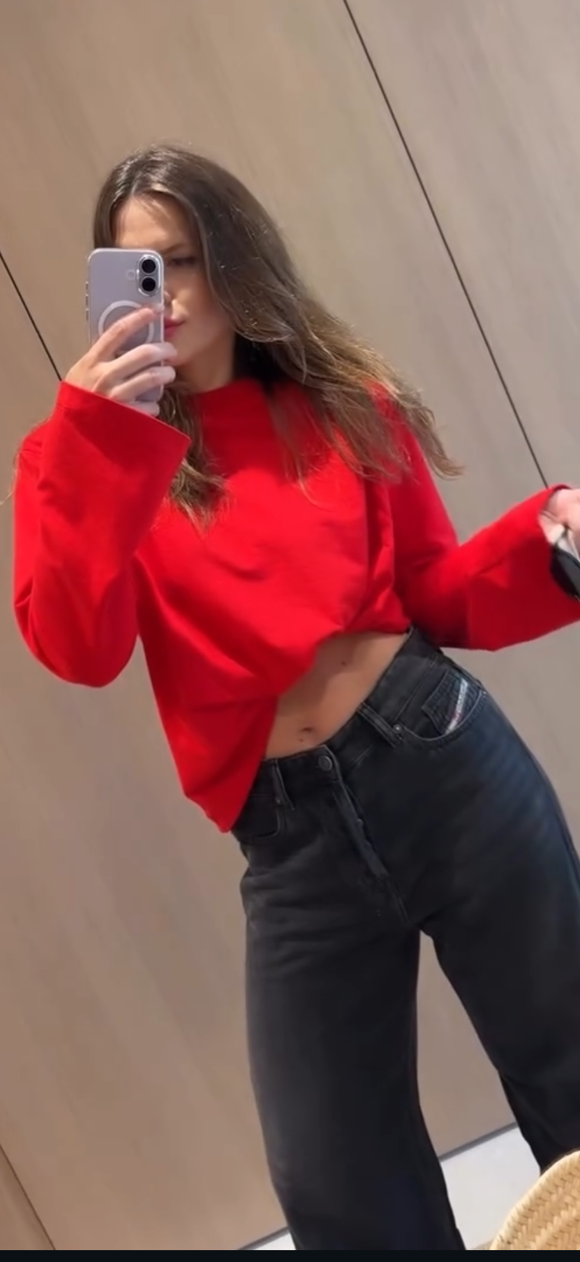 Marškinėliai Long sleeve Raudona